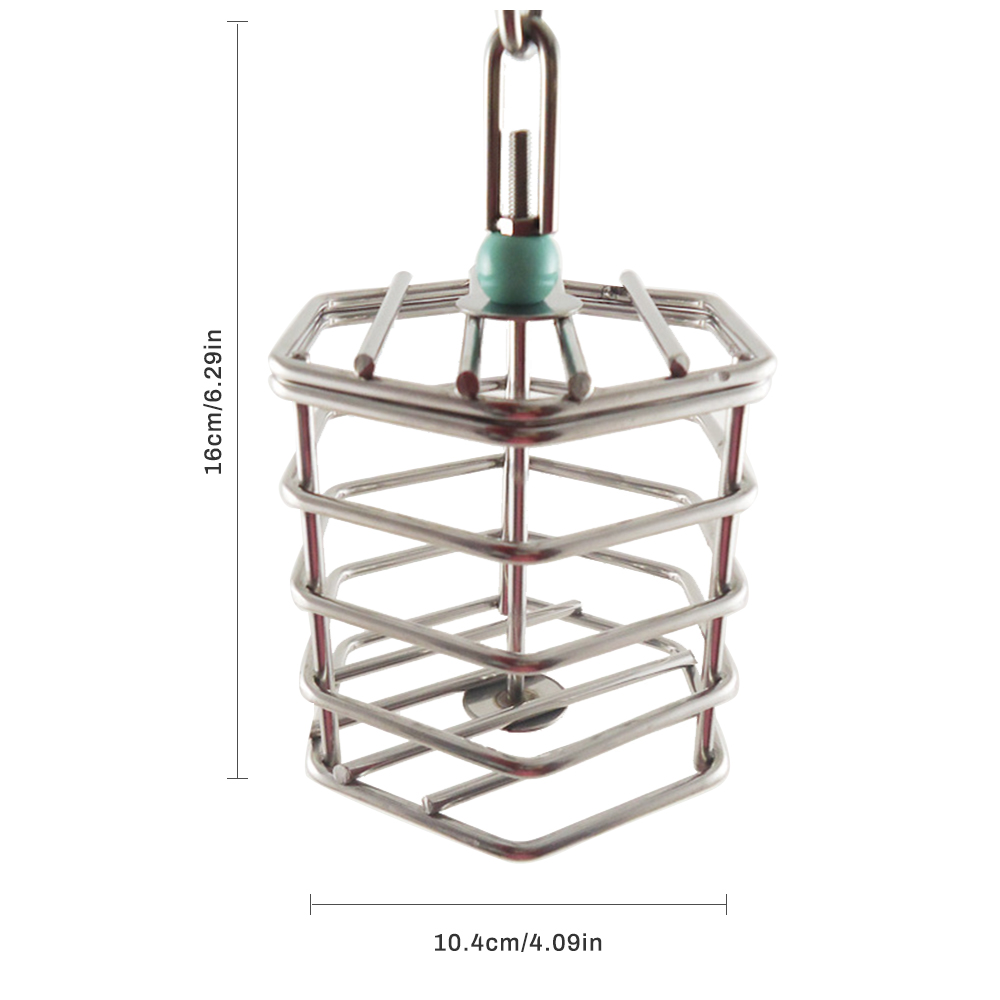 Stainless Steel Parrot Cage Toy Hanging Bird Food Foraging Blocks Pet Entertainment Hunt Toy - 6