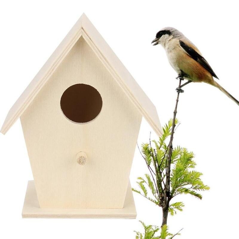 Creative Wooden Bird House With Hanging Rope Home Gardening Decoration Hot Types Wall-mounted Small Solid 5 Nest Diy Wood B Y9p3 - 2