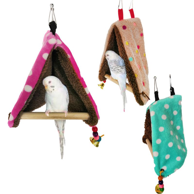 Cozy Parrot Parakeet Finch Canary Cage Hammock Bed Bird Nest Perch House Toy C63b - 4