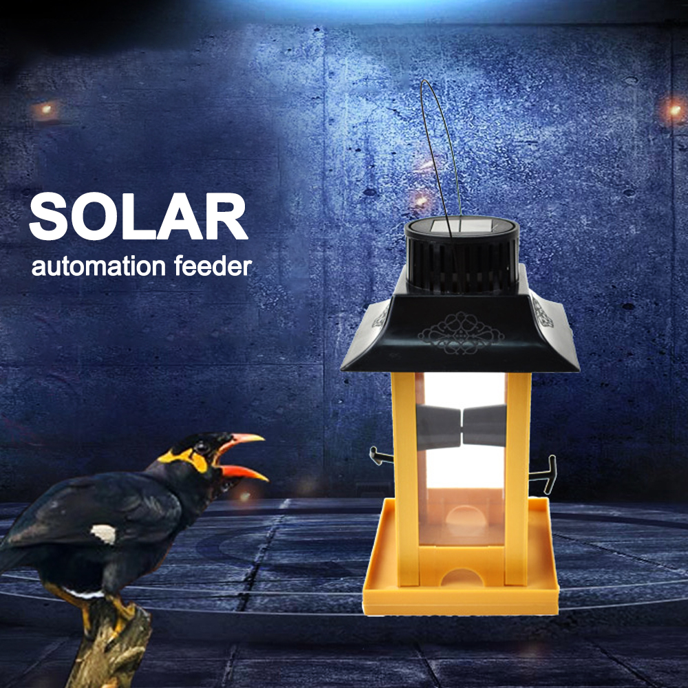 Outdoor Solar Led Light Parrot Crow Bird Feeder Decorative Hanging Balcony Garden Ornament Wildlife Feeding Station - 2