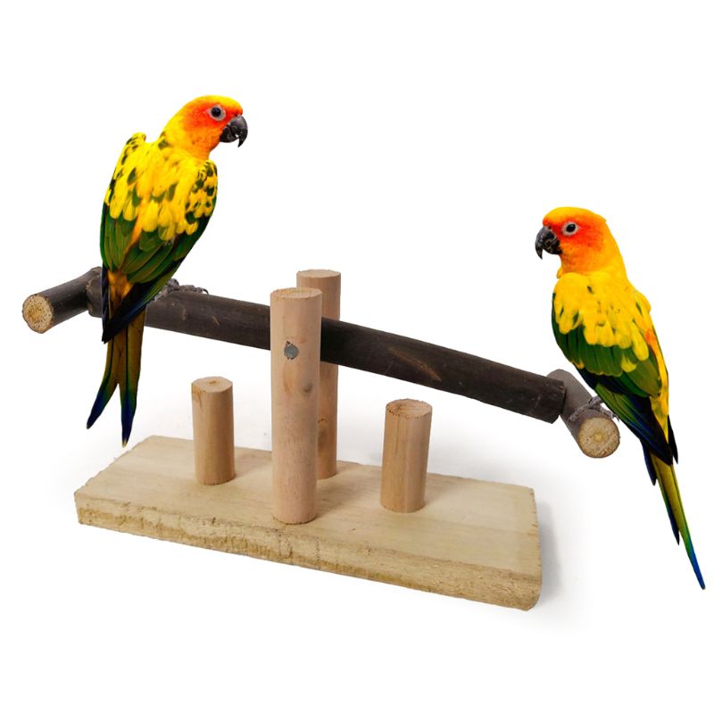 Parrot Engaging Wooden Seesaw Swing Durable Bird Perch Stand Bar Parakeet Bite Toy Rocking Chair K1mf - 5