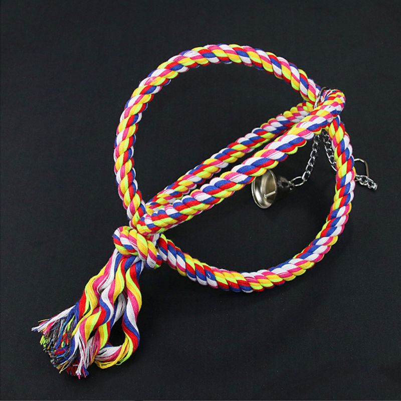 Parrot Swing Perch Colorful Cotton Rope Spiral For Climbing Chewing Bird Stand Bar Pxpc - 8