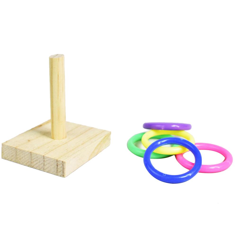 Interactive Parrot Chew Toy Wooden Platform Plastic Ring For Training Education Bird Intelligence Development - 5