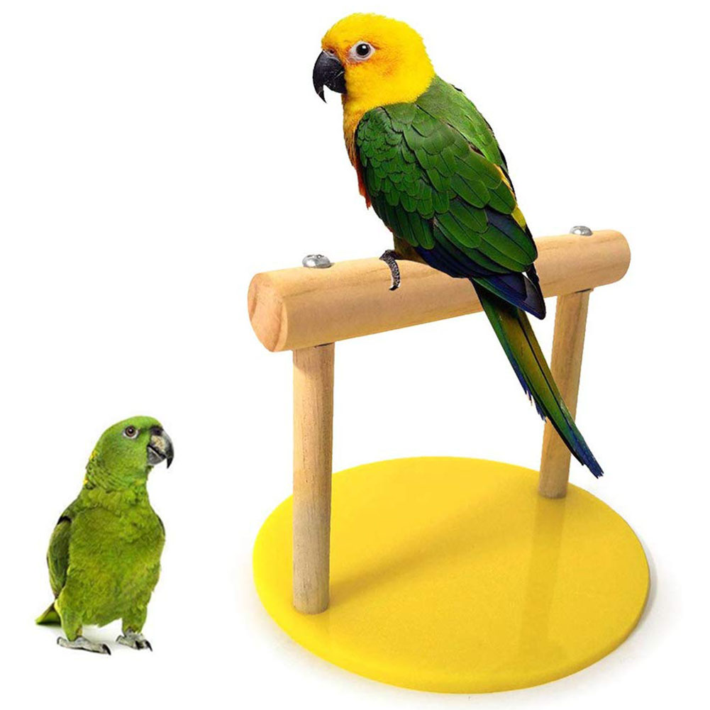 Portable Wooden Training Stand For Pet Birds Parrot Paw Grinding Perch Hamster Branch Toy - 1