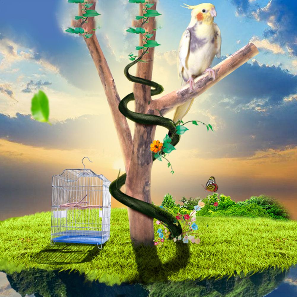 Interactive Parrot Perch Stand Wooden Birdcage Pole Claw Grinding Toy Bird Bite Stick Cage Accessories - 11