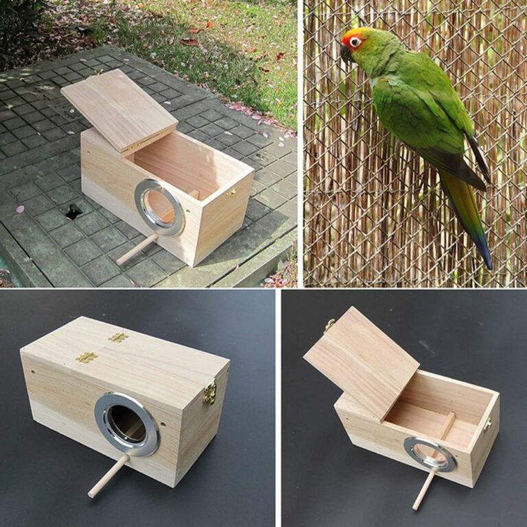 Wooden Bird Breeding Cage Nesting Box For Parakeets Finch Lovebird