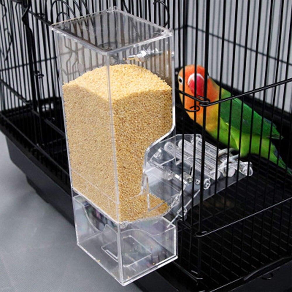 Automatic Bird Feeder Transparent Pet Food Station For Pigeons Parrots Cage Accessory Feeding Device - 2