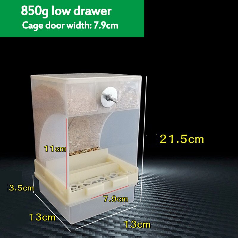 Large Capacity Acrylic Parrot Bird Feeder 425ml850ml Automatic Feeding Box Cage Accessories For Pet Birds - 8