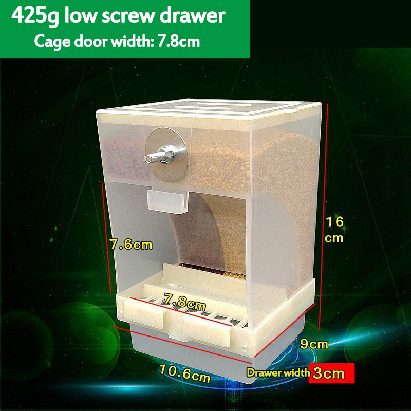 Large Capacity Acrylic Parrot Bird Feeder 425ml850ml Automatic Feeding Box Cage Accessories For Pet Birds - 6