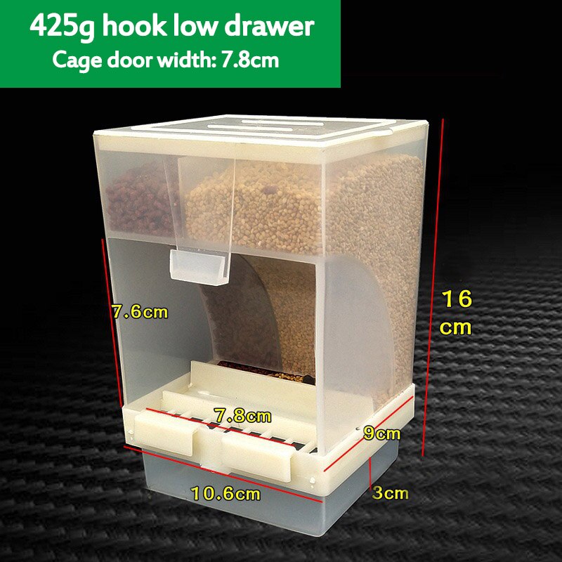 Large Capacity Acrylic Parrot Bird Feeder 425ml850ml Automatic Feeding Box Cage Accessories For Pet Birds - 5