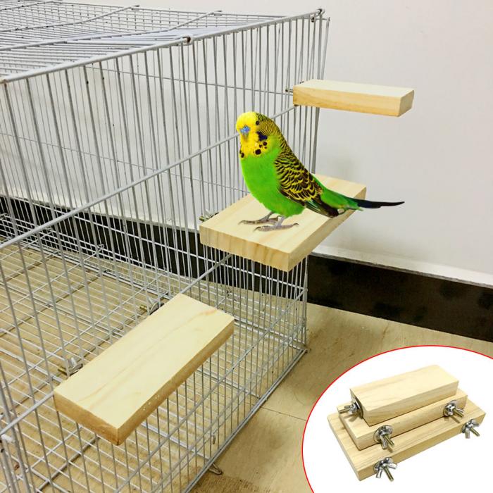 Parrot Hamster Toy Natural Wood Stand Platform Paw Grinding Cage Accessory Hygienic Cleanliness Aid - 1