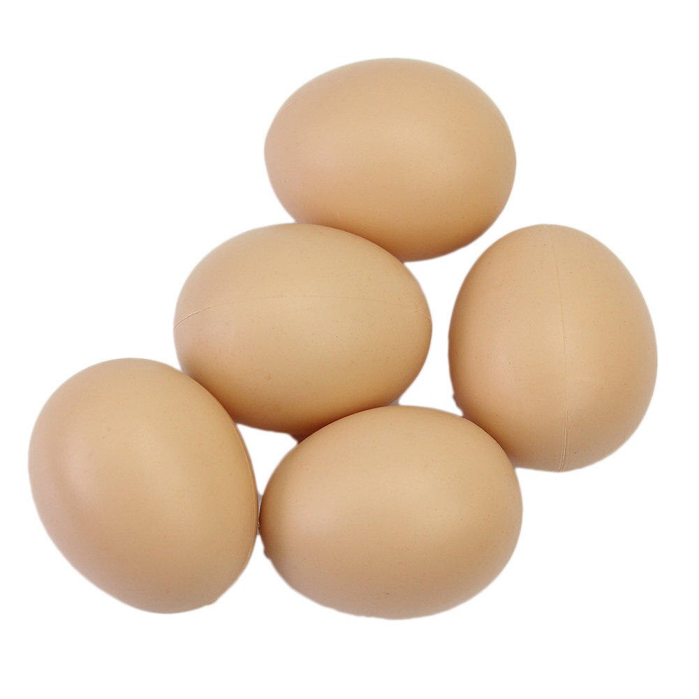 5pack Durable Plastic Simulation Eggs For Poultry Hen Chicken Duck Geese Breeding And Incubation - 1