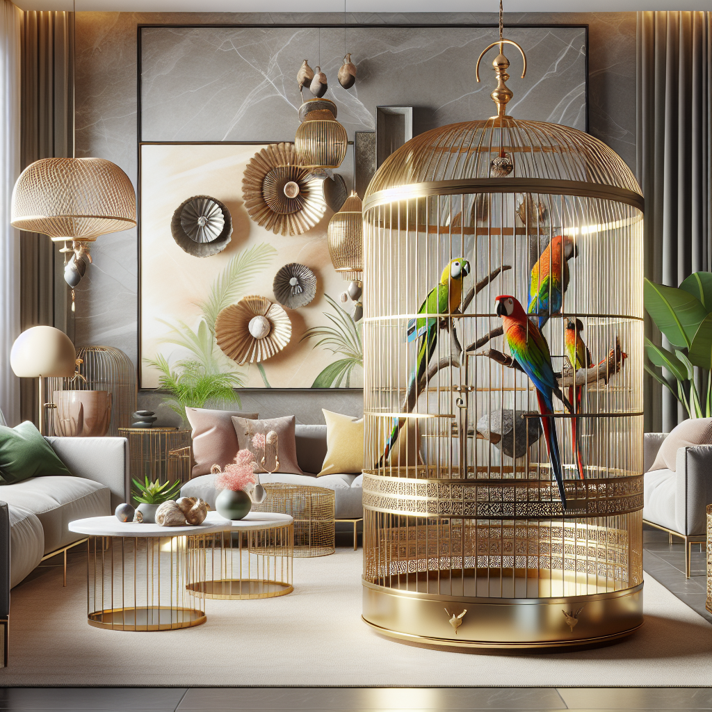 Enhancing Your Home Decor with Stylish Large Bird Cages for Parrots with Gold Brass Finish  
