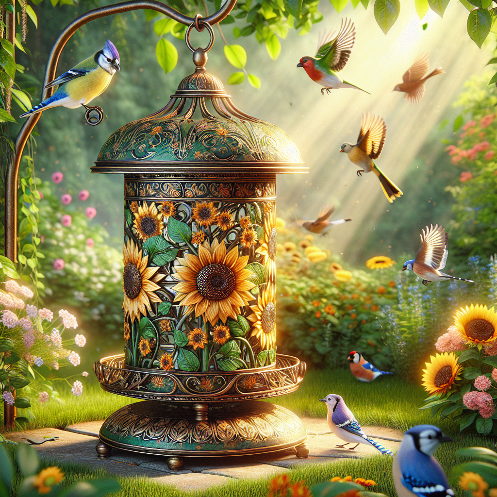 Elegant Sunflower-themed Bird Feeders: A Perfect Addition for Backyard Birds  