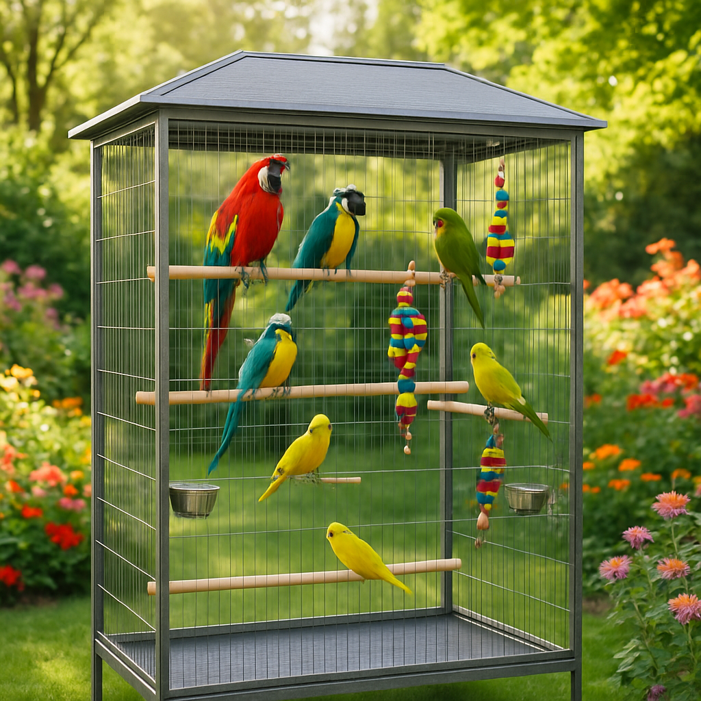 Durable Metal Bird Cage: Perfect for Indoor and Outdoor Use Durable Metal Bird Cage: Perfect for Indoor and Outdoor Use