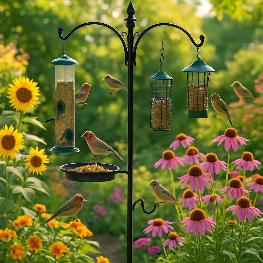 Enhance Garden Aesthetics with a Wild Bird Feeding Setup: Transform Your Outdoor Space  