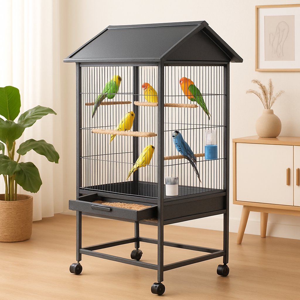 Key Features of Bird Cages with Roof and Feeding Tray for Easy Access  